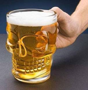 Upscale Halloween Skull Beer/Juice Pack of 1 Glass Beer Mug