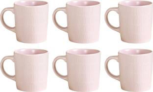 Nestasia Matte Pink Coffee Set Of 6 Ceramic Coffee Mug