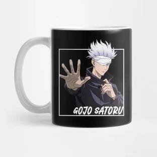 craft maniacs GOJO SATORU THE WARRIOR PRINTED 330 ML WHITE MUG FOR GOJO SATORU ANIME LOVERS Porcelain Coffee Mug
