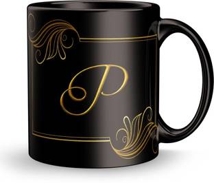 Dreamcart Letter P Design print gift for Sister Ceramic Coffee Mug
