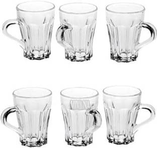 merdwal Premium Glass Coffee Tea Cups, Transparent, Glass Cups Set for Tea, Coffee Glass Coffee Mug