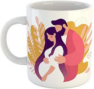 Manorath Pregnant Couple Coffee Pregnancy Gift for Pregnant Women, Wife, Baby Shower Ceramic Coffee Mug