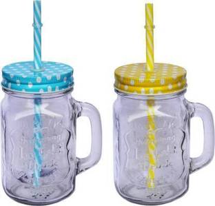 SURYAFASHION SURYAFESON Mason Glass Jar Glass (500 ml, Pack of 2) Glass Mason Jar