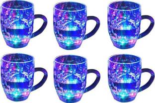 FULLY Glow in The Dark LED Light Color Changing with Handle Glass Beer Mug