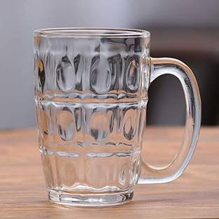 Coozico Pack of 1 Glass Glass Dimple Stein Beer Mugs Crystal Clear Drinking Glass