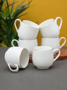 CLAY CRAFT Premium Gold Line Fine Ceramic Coffee Mug