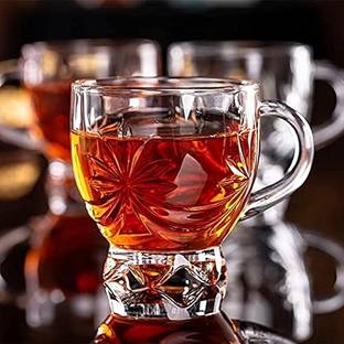 SEETASTIC Flower Tea Coffee 140 ml Cup Set of 6 pcs.0.2 Glass Coffee Mug