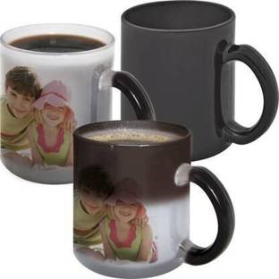 beautric Personalized Photo and Text Glass Cup For Birthday , Anniversary Gift GLASS magic mug Glass Coffee Mug