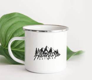SMIZE Adventure Outdoor Printed Steel Enamel For Camping And Outdoor Station Stainless Steel Coffee Mug
