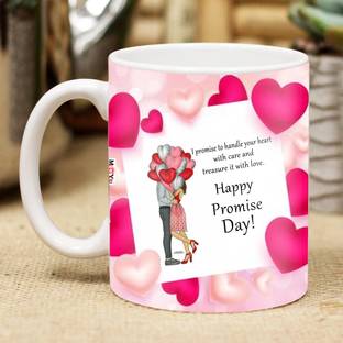ME&YOU Happy Promise Day Romantic Printed Ceramic Coffee Ceramic Coffee Mug