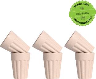 इहा Earth-Friendly Cutting Chai Cups | 100 ml | Coffee Cup Made with Rice Husk | बायोकम्पोजिट मग