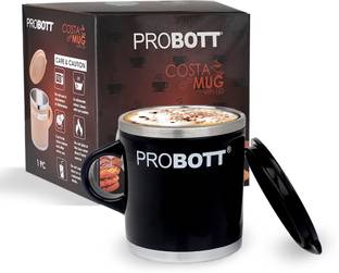 PROBOTT Costa Stainless Steel/Cup with Lid, Stylish Cup Ideal for Hot & Cold Tea Stainless Steel Coffee Mug