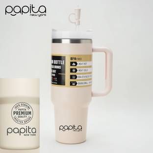 papita Tumbler for Hot and Cold Insulated Tumbler Lid StainlessSteel TumblerStraw Cream Stainless Steel Tumbler