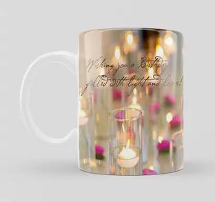 Manorath happy birthday light &love white ceramic coffee mug Ceramic Coffee Mug
