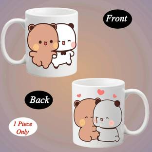 Riyanshi Enterprises Cute Bubu Dudu Printed Coffee High Quality Ceramic Coffee Best (330 ml) Ceramic Coffee Mug