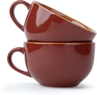 Shay XL Cuppa Burgundy Brown 350 ML | Glossy Finish | Premium Stoneware Ceramic Coffee Mug