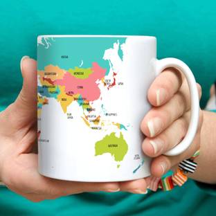 Exciting Lives World Map Ceramic Coffee Mug