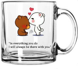 V Kraft "always there for you"Unique Transparent Glass Best Gift for everyone Glass Coffee Mug