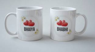 Gift4You Gift for Bhaiya and Bhabhi on Rakhi, Combo Set for Brother & Bhabhi Ceramic Coffee Mug
