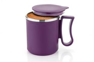 OFFYX Stainless Steel Tea Cup Stainless Steel Coffee with Lid (300 ml) (Purple) Stainless Steel Coffee Mug