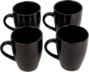 Newai Ceramic Milk Coffees Black mug 250ML pack of 4 Ceramic Coffee Mug