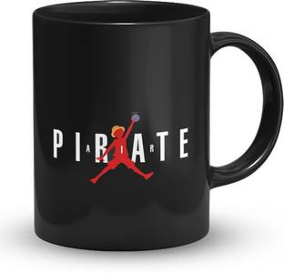 The Desi Monk Pirate Printed Black with Print | one Piece Coffee 11oz Ceramic Coffee Mug