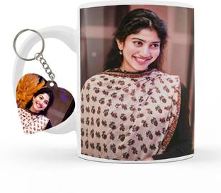 THE HATKE STORE Photo & Text Printed Cup For Birthday Anniversary Photo cup With Keychain P7 Ceramic Coffee Mug