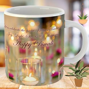 BuyersCue Diwali Gifts Happy Diwali Printed Ceramic Coffee Mug