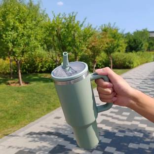 papita Tumbler for Hot and Cold Insulated Tumbler Lid StainlessSteel TumblerStraw Cream Stainless Steel Coffee Mug