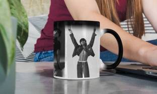 craft maniacs JUNGKOOK CALVIN COLLAGE 330 ML BLACK COLOR CHANGING MAGIC MUG FOR BTS ARMY Porcelain Coffee Mug