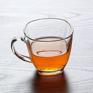 Aastha Enterprise Crystal Clear Square Shaped Transparent Glass Tea & Coffee Cups Glass Coffee Mug