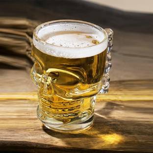 Adhunyk skull Glasss with Handle Dining Table Crystal skull with Skull Design Glass Beer Mug
