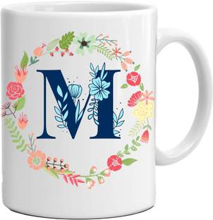 Acrebees Name First Letter M Printed On, Name Printed Coffee For Gifting Purpose Ceramic Coffee Mug