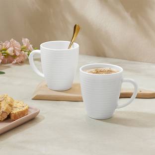 Larah by Borosil Orbit Tea/Coffee Bone-Ash Free, Crockery Set Ideal for Daily Use & Gifting Opalware Coffee Mug