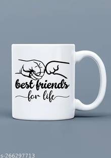 Manorath "Best Friend For Life" "Classic Stylish White Ceramic Coffee Gift For Friends Ceramic Coffee Mug