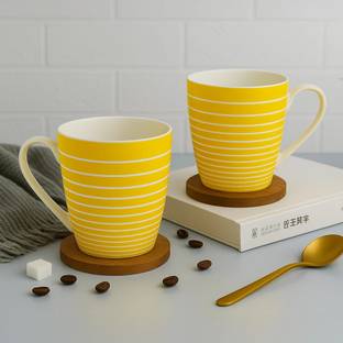 UPC Festival Series Milk/Big Size Cup (300 ml Capacity) Made of Fine Bone China(Set of 2) Ceramic Coffee Mug