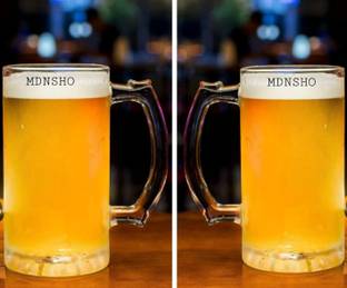 MDNSHO Stylist Crystal Clear Beer with Handle in Freezer Safe Glass Material Porcelain Bath Mug
