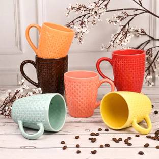 Anwaliya Mulan Series Wool Embossed Ceramic Coffee -Handcrafted Design Tea Cups Ceramic Coffee Mug