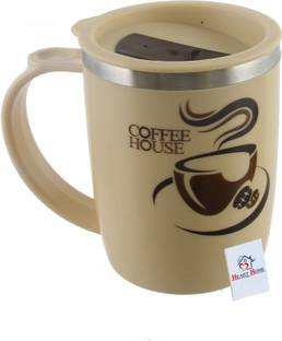 Heart Home Coffee House Unicorn Tea Coffee Time Unbreakable hot Insulated Double Wall Stainless Steel Travel With Sipper Lid (Cream) Plastic Coffee Mug