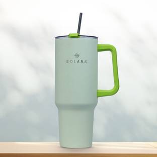 Solara Elixir Insulated with Lid and Straw, Hot & Cold, Office,Travel, Gym, Lemon Drop Stainless Steel Tumbler
