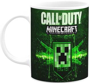 craft maniacs CALL OF DUTY MINECRAFT 330 ML WHITE MUG FOR MINECRAFT LOVERS Ceramic Coffee Mug
