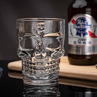 JIGSHTIAL (Pack of 2) Skull Beer 540ML for Your Home Bar|Large Glass Beer for Party|crystal glass Glass Set (540 ml, Glass) Glass Beer Mug