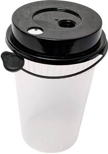 Shop & Shoppee Reusable Tumbler Glass with lids| Cold Beverage Mocktail Glass Tumbler Plastic Tumbler