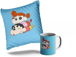 Tee Mafia Shinchan And Himawari Combo Pillow And Ceramic Coffee Mug