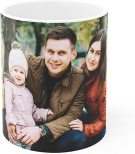 Giftspedia Photo & Text Printed Cup For Birthday , Anniversary Gift White mug+ 203 Ceramic Coffee Mug