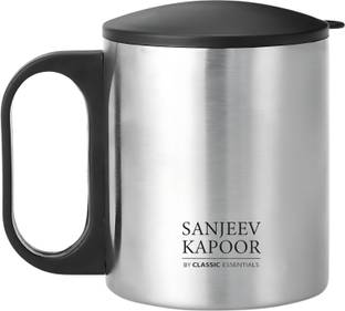 Classic Essentials Double Walled Tea Cup with Lid, Stainless Steel Coffee Mug