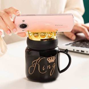 ViaZAID Travel Cup with Lid Vacuum Insulation Hot Cold Non-Slip Office Gift Set Ceramic Coffee Mug