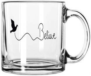V Kraft "BELIEVE 01"Unique Transparent Glass Best Gift for everyone Glass Coffee Mug