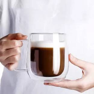 GREATZON ENTERPRISE Borosilicate Coffee, 280mL Glass Coffee Mug
