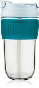 IndusBay 400 ML Dual Airtight lid Reusable Leak Proof Hot Cold Drinking Cup with Straw